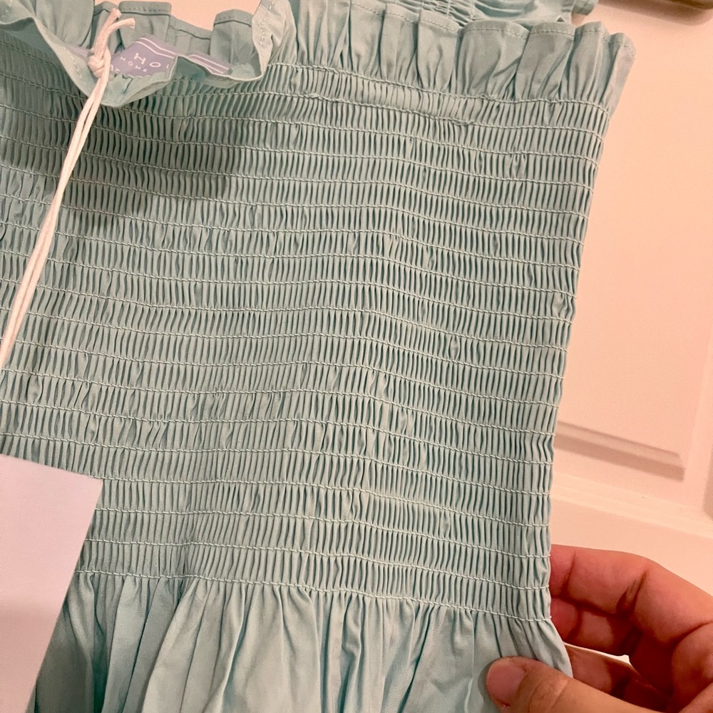 NWT Hill House Home Ellie nap dress in Bay Blue, smocked dress; size XS - Picture 7 of 13